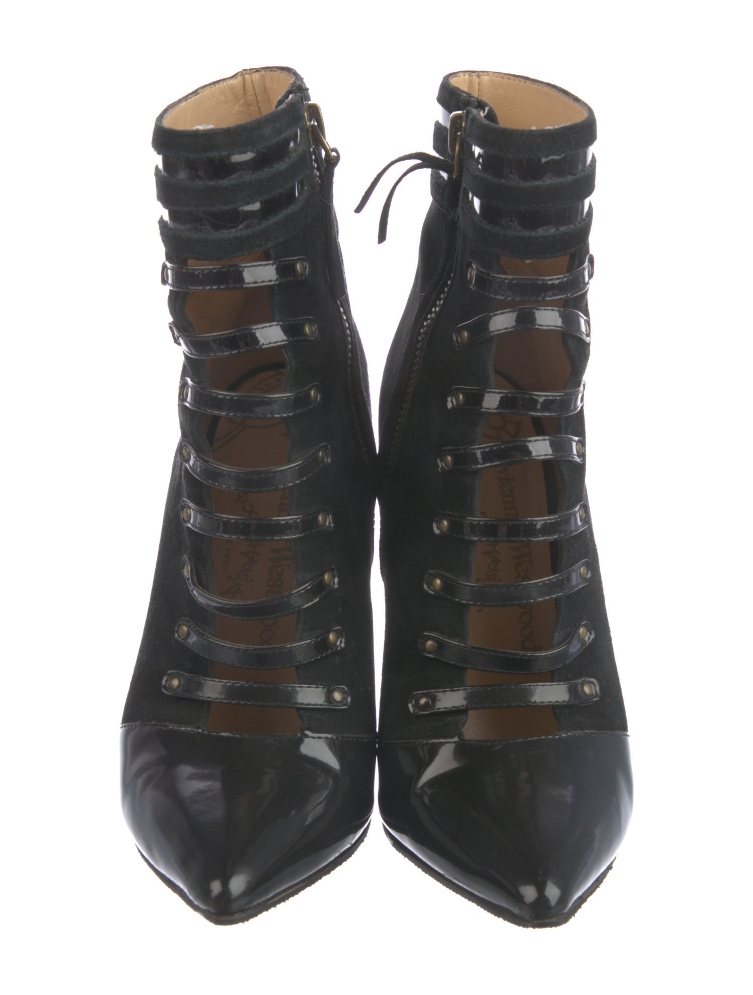 Vivienne Westwood Anglomania Suede Leather Trim Embellishment Lace-Up Boots